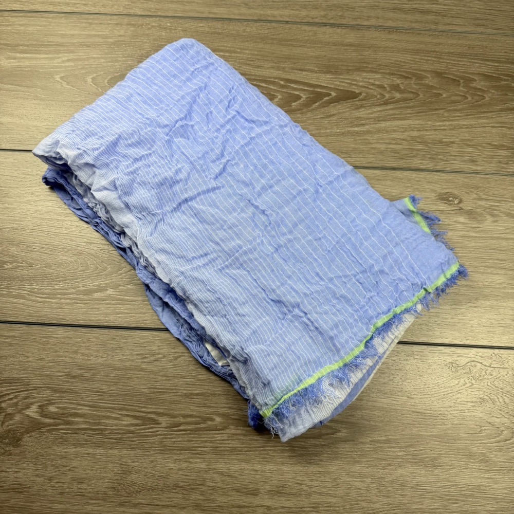 Lululemon Womens Scarf Cotton Linen Ombre Striped Blue White O/S